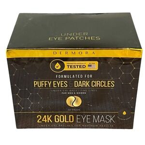 Dermora Golden Glow Under Eye Patches Dark Circles & Puffy Eyes 30 Pair